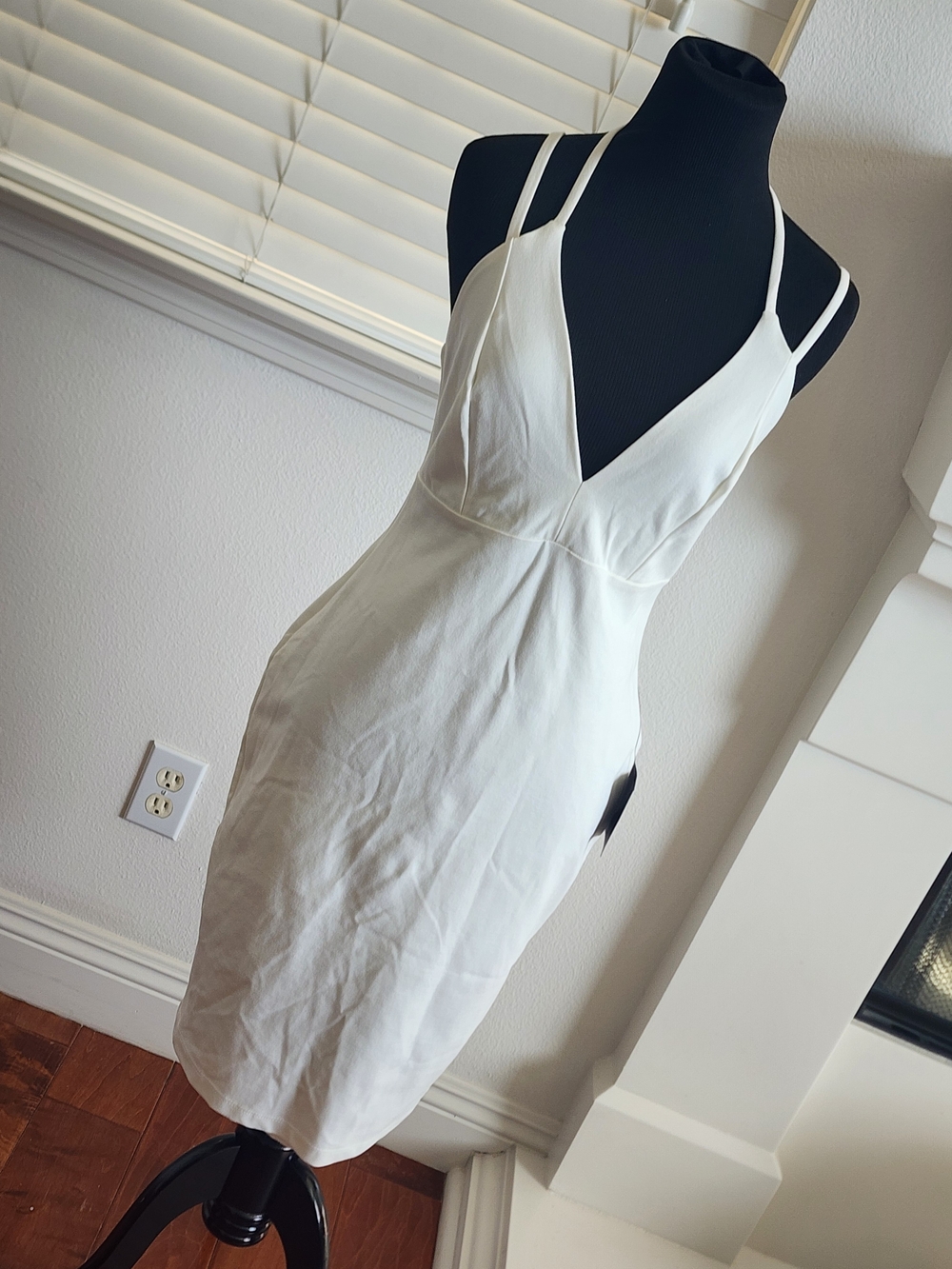 Lulu's White Double-Strap V-Neck Mini Dress